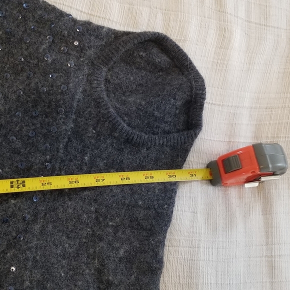 Free people grey sequin boho crop sweater size M - Picture 8 of 8